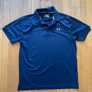 Under Armour Mens Loose Fit Navy Blue Golf Polo Size Large